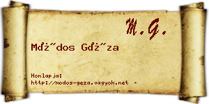 Módos Géza névjegykártya