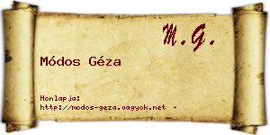 Módos Géza névjegykártya