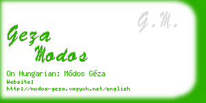 geza modos business card
