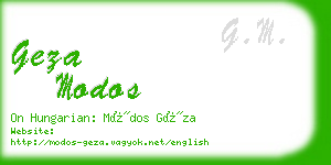 geza modos business card